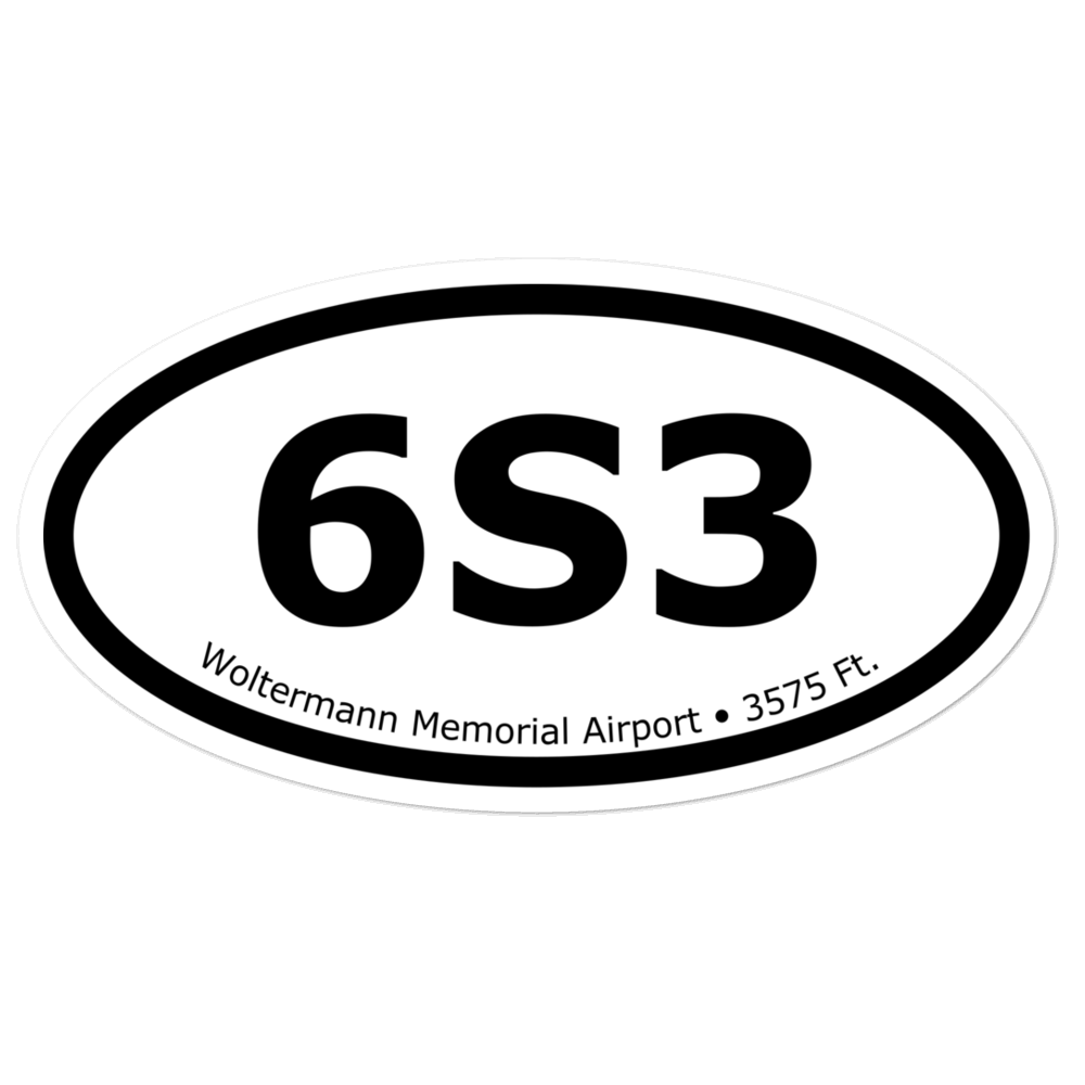 Woltermann Memorial Airport (K6S3) Oval Sticker 