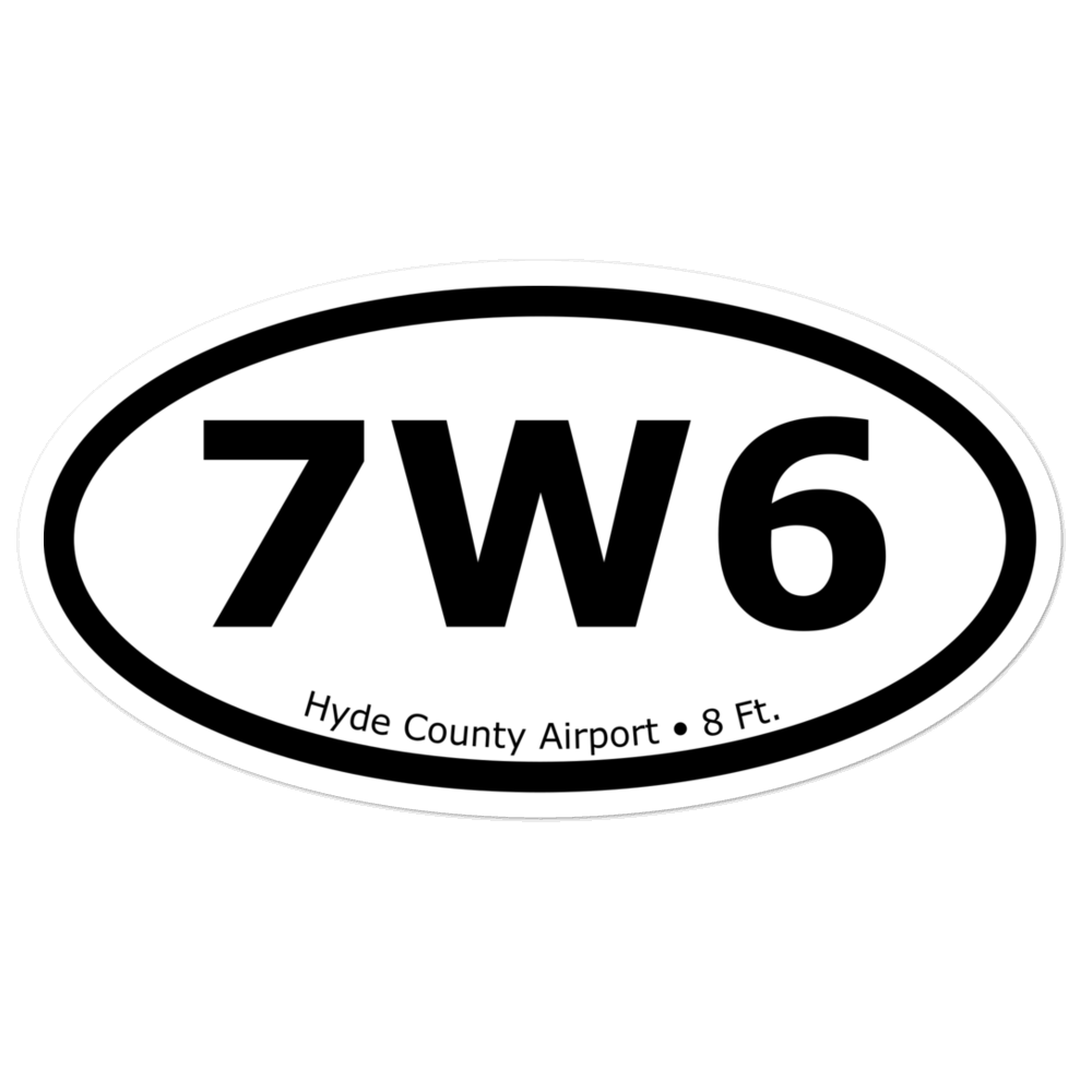 Hyde County Airport (K7W6) Oval Sticker 
