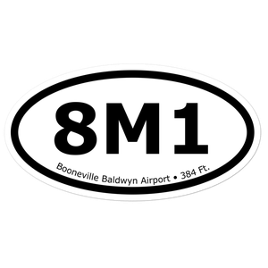 Booneville Baldwyn Airport (K8M1) Oval Sticker