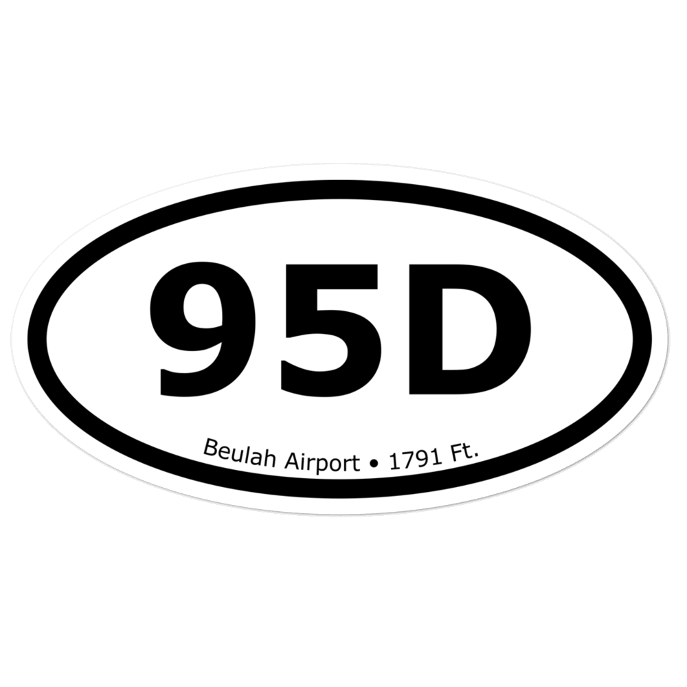 Beulah Airport (K95D) Oval Sticker 