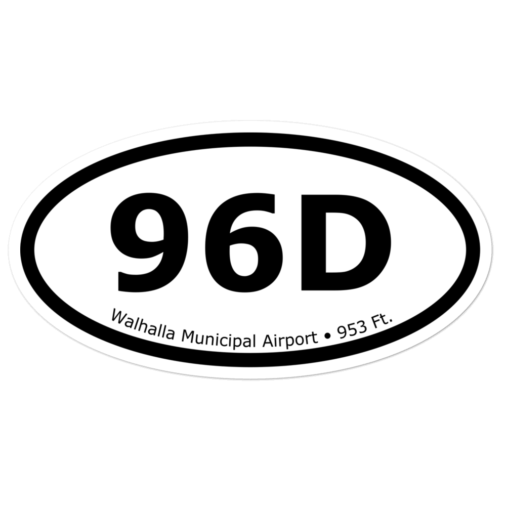 Walhalla Municipal Airport (K96D) Oval Sticker 