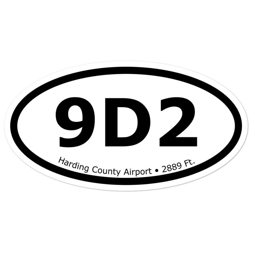 Harding County Airport (K9D2) Oval Sticker 