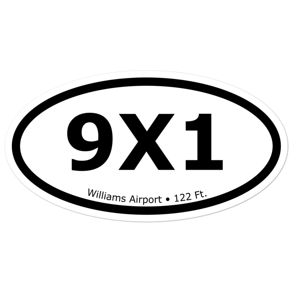 Williams Airport (K9X1) Oval Sticker 