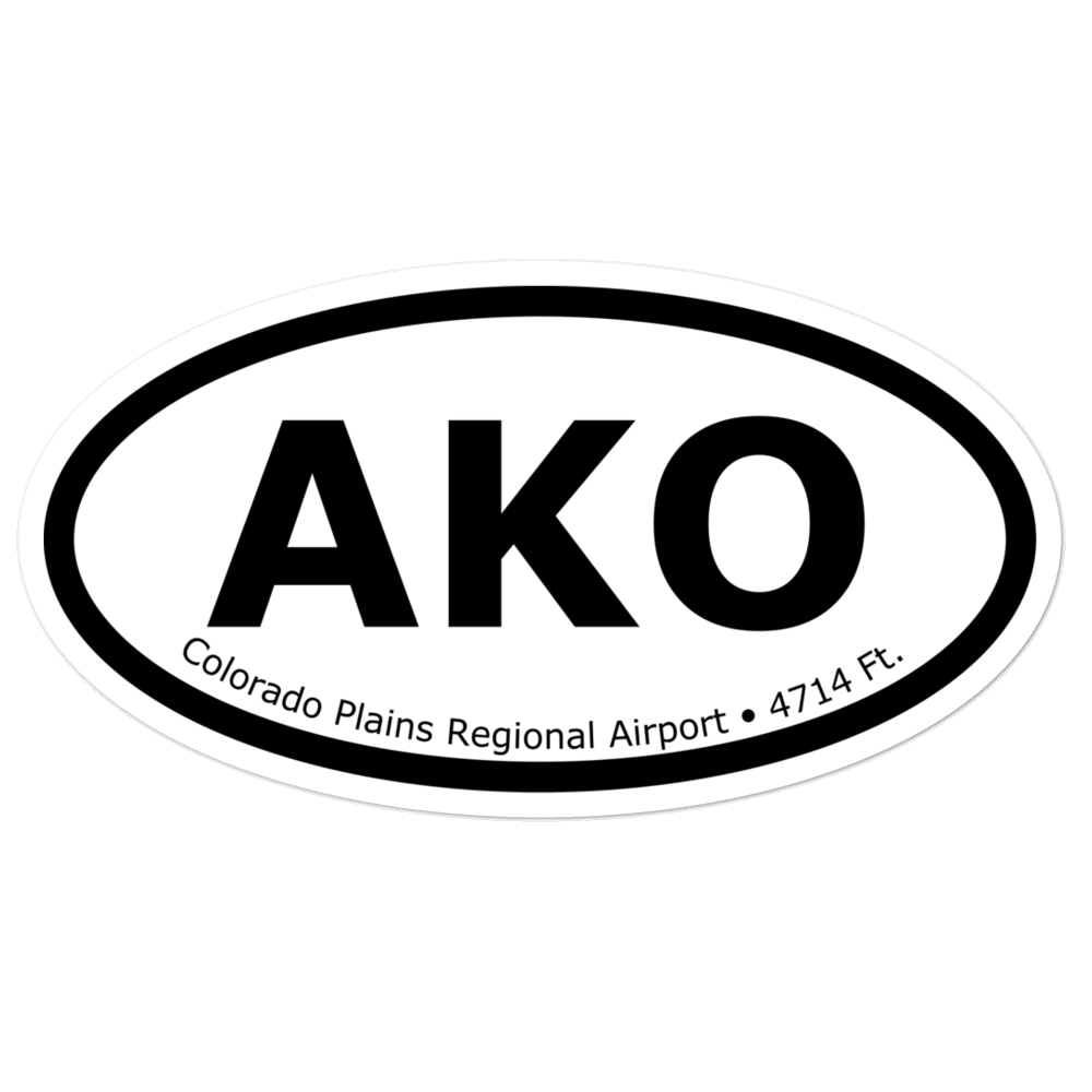 Colorado Plains Regional Airport (KAKO) Oval Sticker 