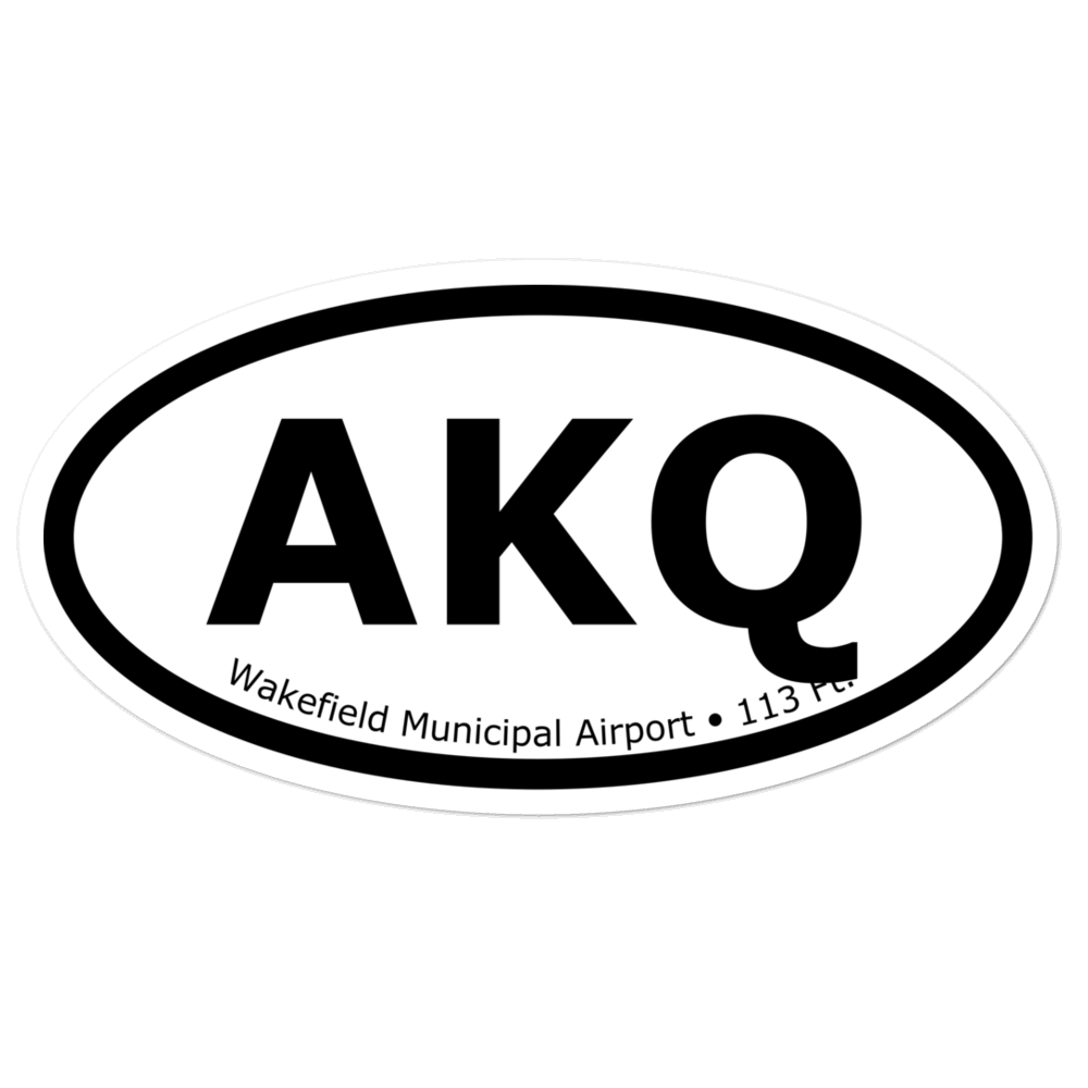 Wakefield Municipal Airport (KAKQ) Oval Sticker 