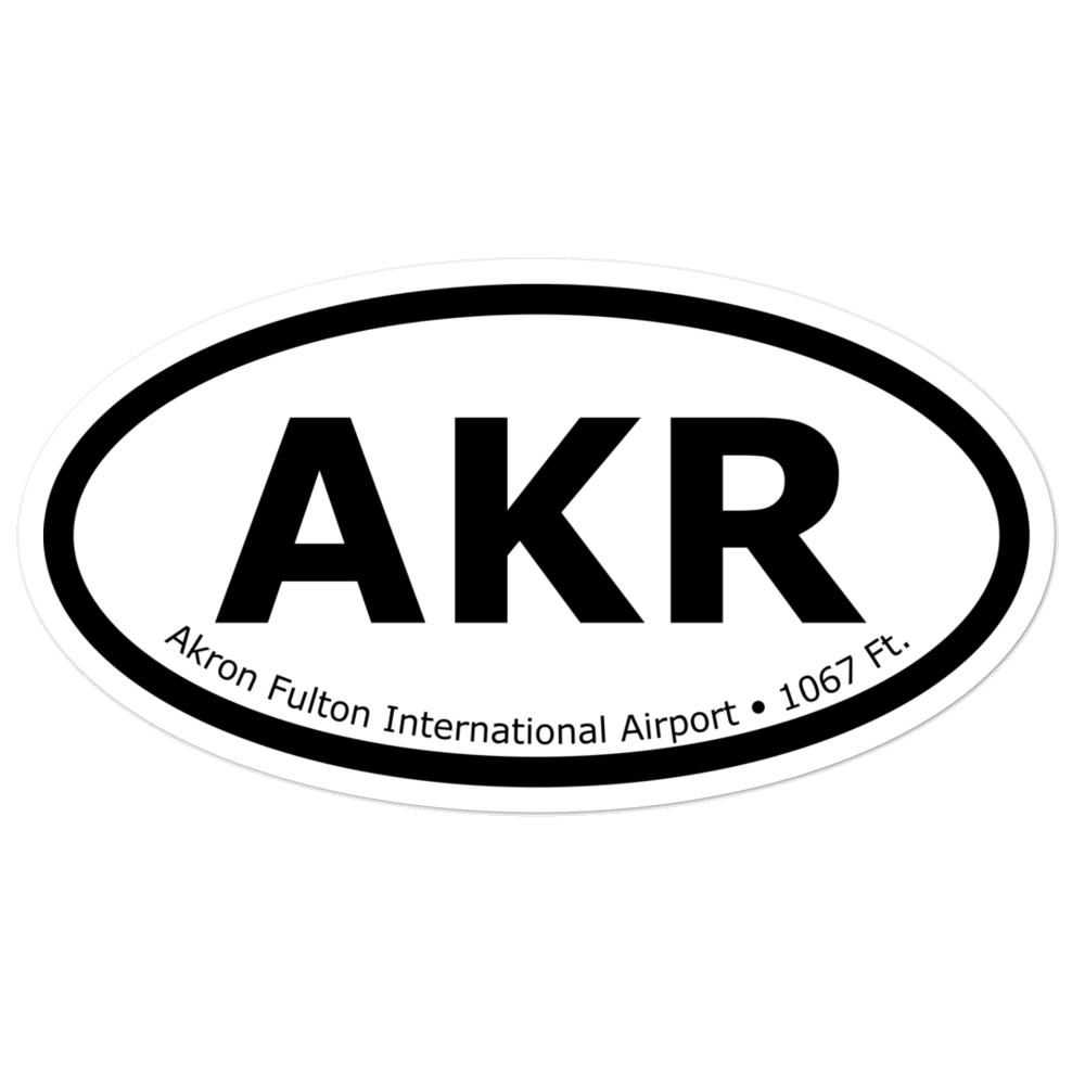 Akron Fulton International Airport (KAKR) Oval Sticker 