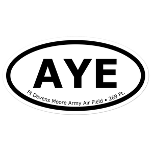 Ft Devens Moore Army Air Field (KAYE) Oval Sticker