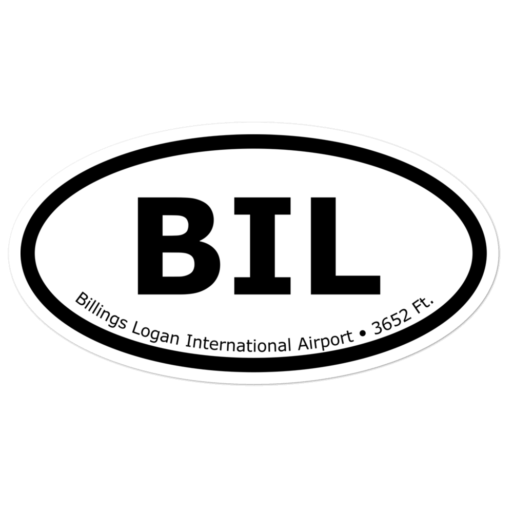 Billings Logan International Airport (KBIL) Oval Sticker 
