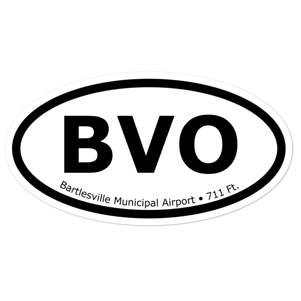 Bartlesville Municipal Airport (KBVO) Oval Sticker 