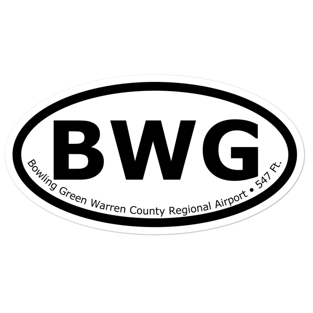 Bowling Green Warren County Regional Airport (KBWG) Oval Sticker 