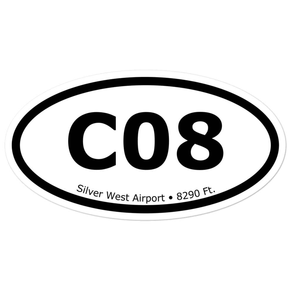 Silver West Airport (KC08) Oval Sticker 