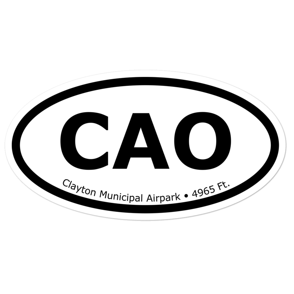 Clayton Municipal Airpark (KCAO) Oval Sticker 