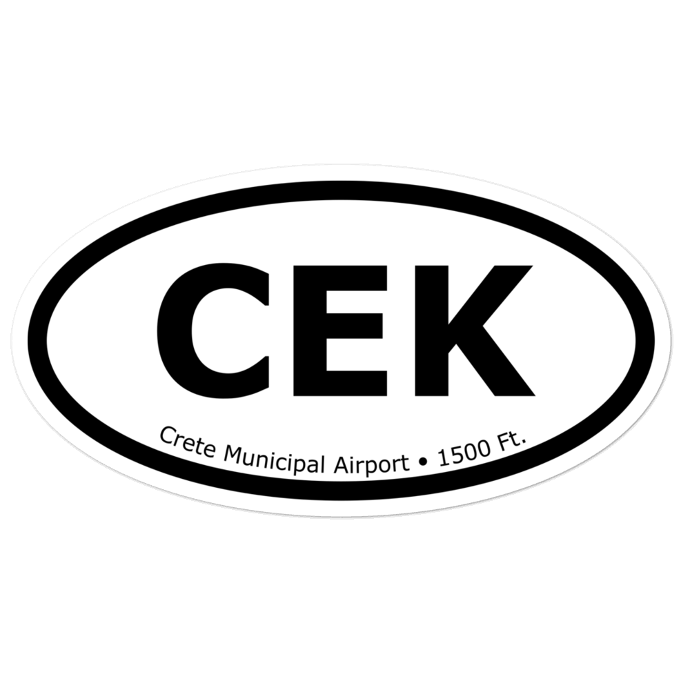 Crete Municipal Airport (KCEK) Oval Sticker 