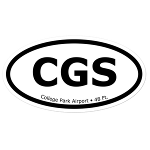 College Park Airport (KCGS) Oval Sticker