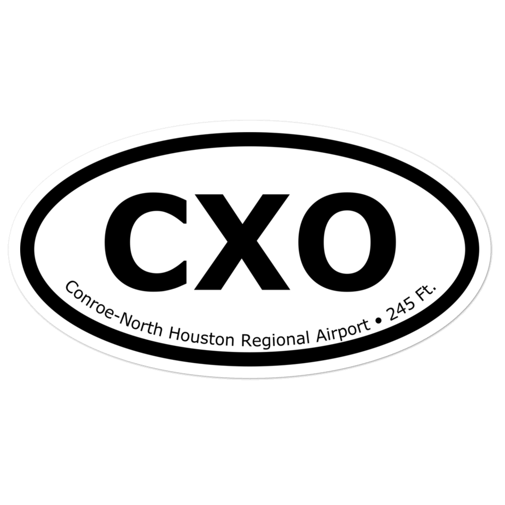 Conroe-North Houston Regional Airport (KCXO) Oval Sticker 