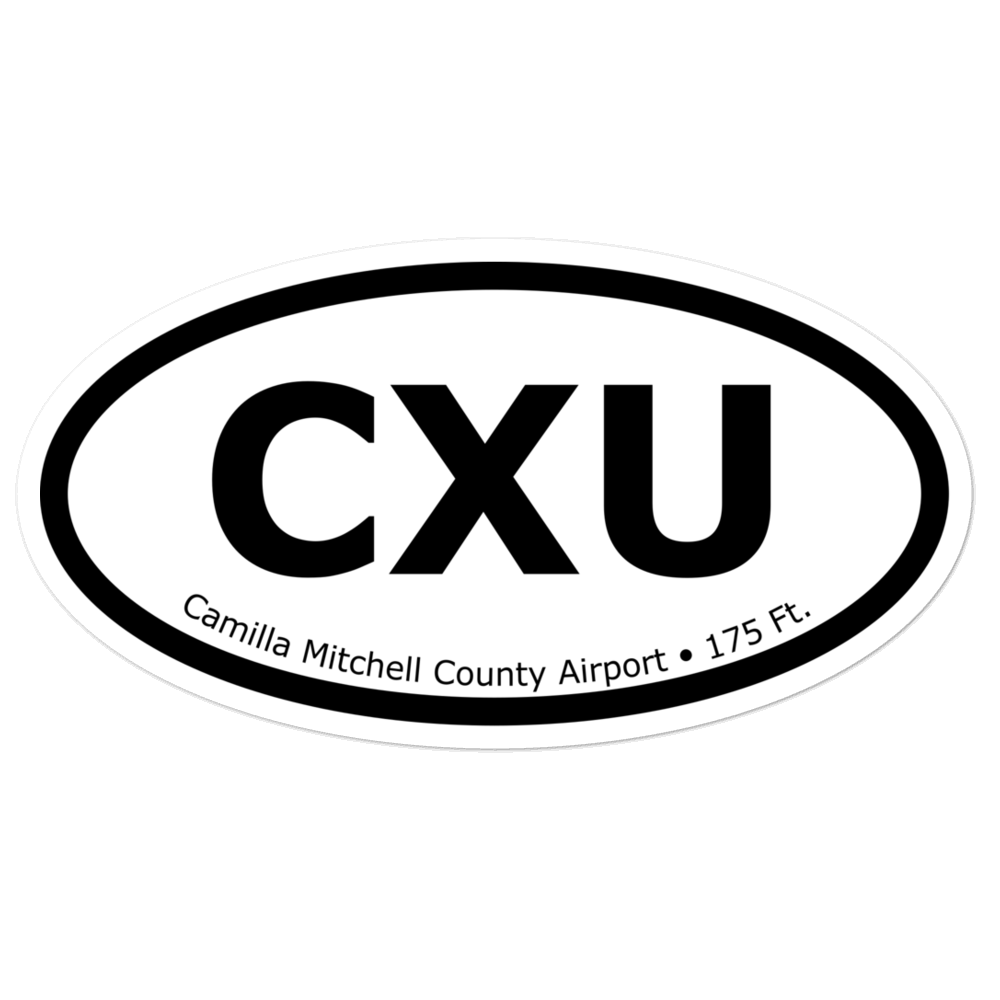 Camilla Mitchell County Airport (KCXU) Oval Sticker 