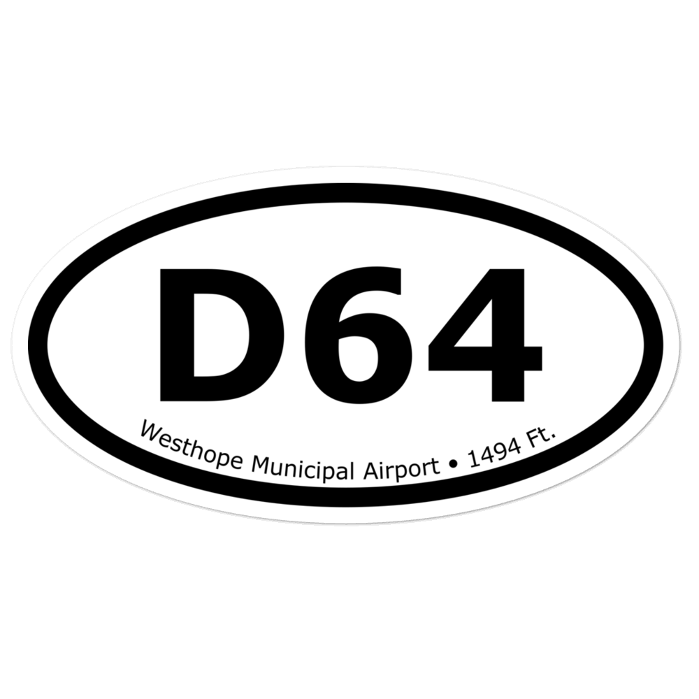 Westhope Municipal Airport (KD64) Oval Sticker 
