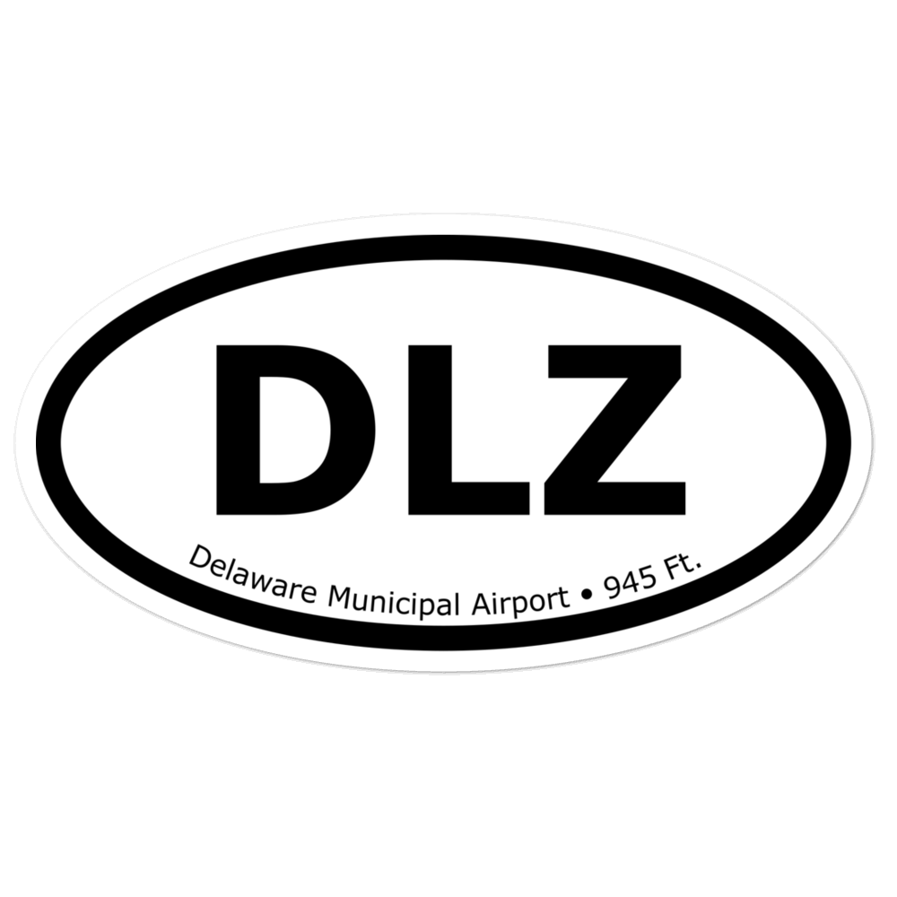 Delaware Municipal Airport (KDLZ) Oval Sticker 