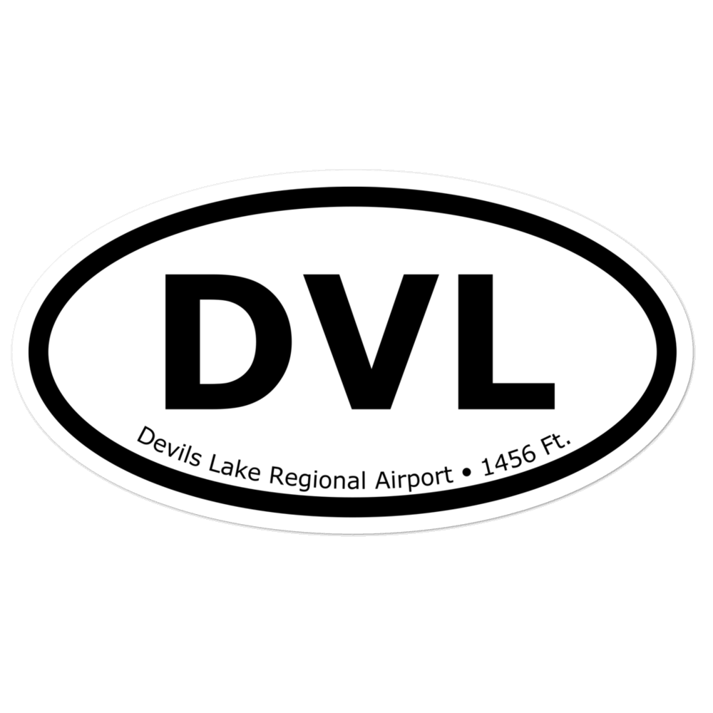 Devils Lake Regional Airport (KDVL) Oval Sticker 