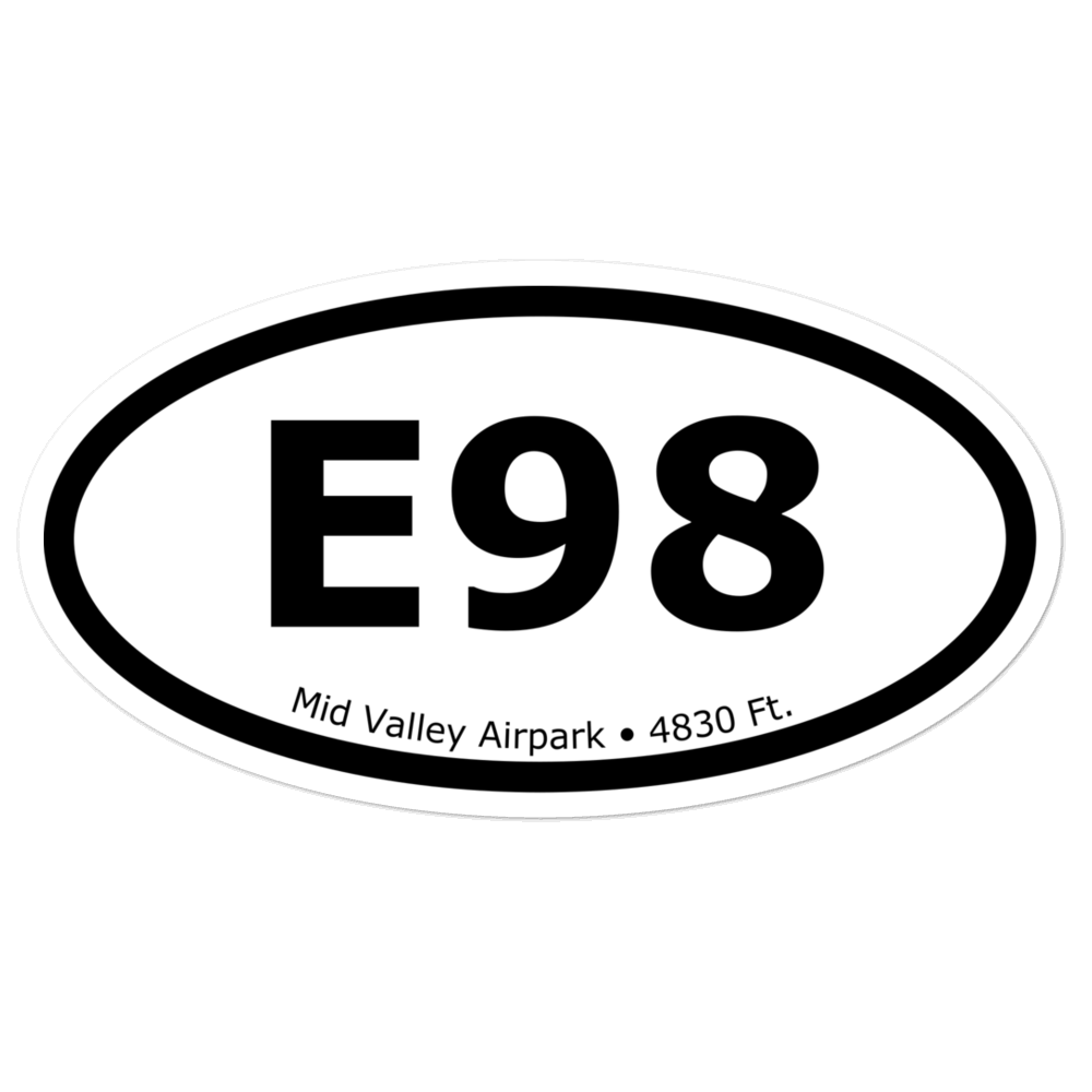 Mid Valley Airpark (KE98) Oval Sticker 
