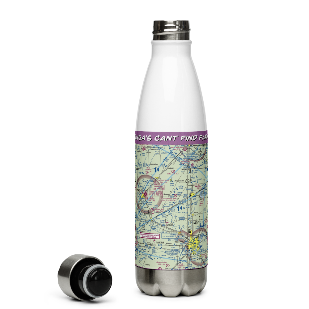 Hayenga's Cant Find Farms Airport (00IS) VFR Sectional Water Bottle 