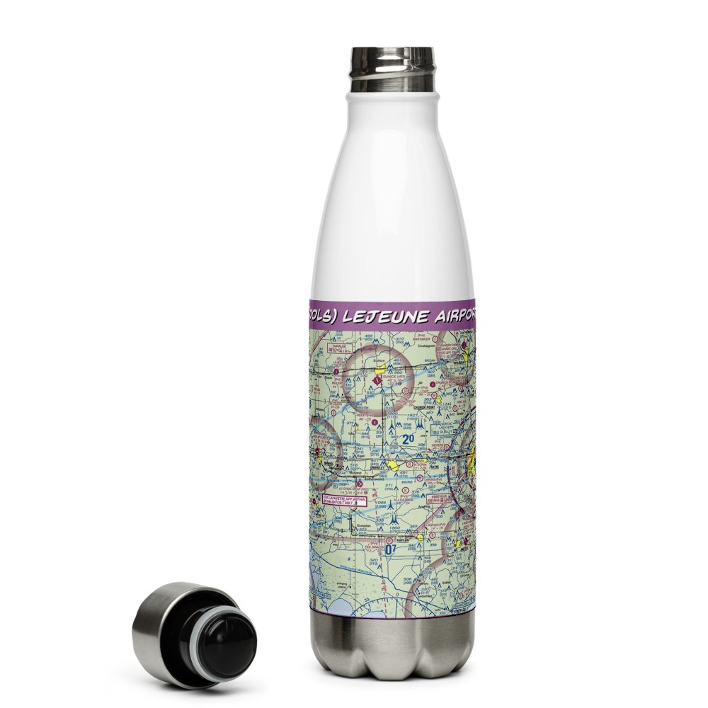Lejeune Airport (00LS) VFR Sectional Water Bottle 