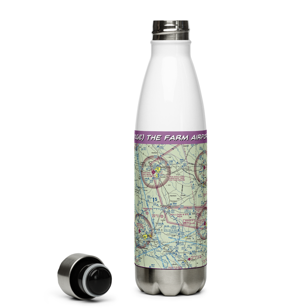 The Farm Airport (01GE) VFR Sectional Water Bottle 