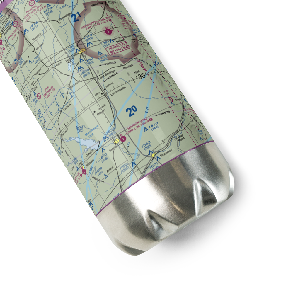 Flying N Ranch Airport (01KS) VFR Sectional Water Bottle 