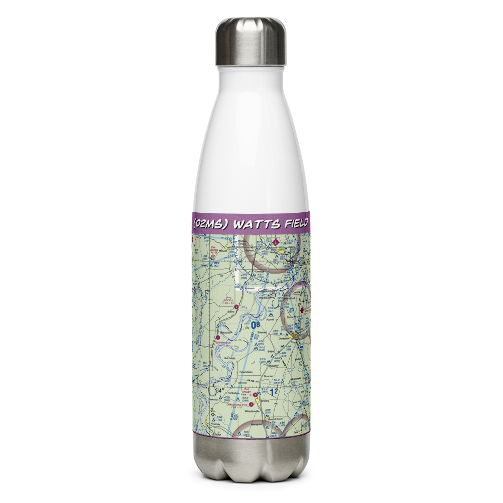 Watts Field (02MS) VFR Sectional Water Bottle 
