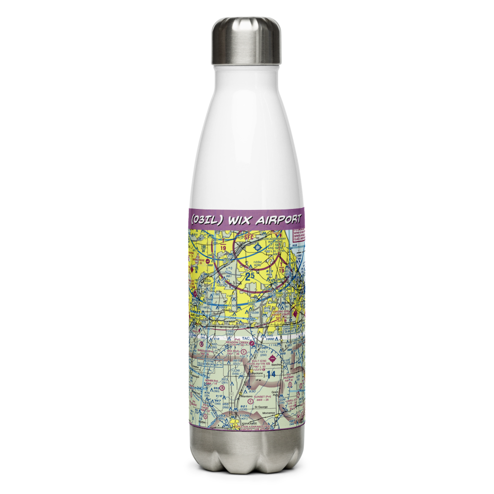Wix Airport (03IL) VFR Sectional Water Bottle 