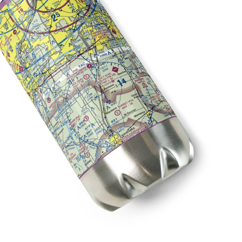 Wix Airport (03IL) VFR Sectional Water Bottle 