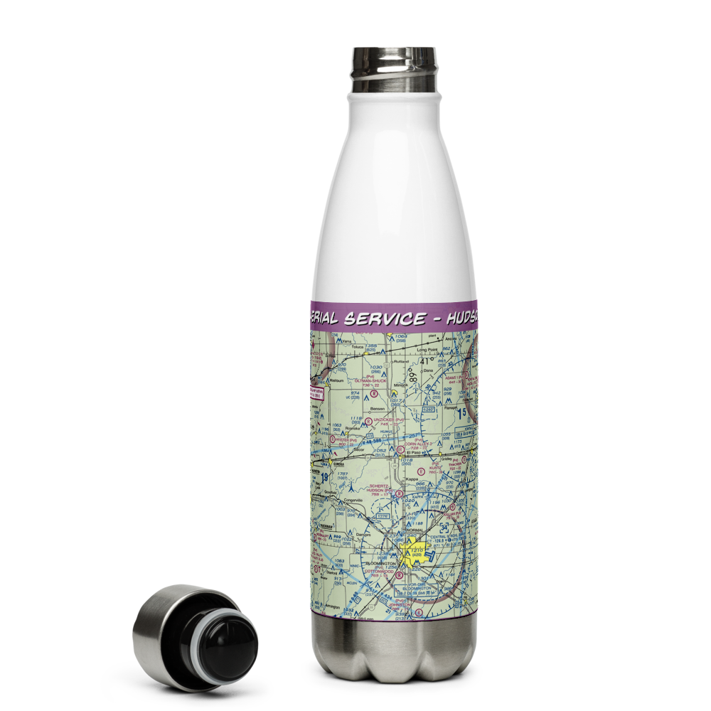 Schertz Aerial Service - Hudson Airport (04IL) VFR Sectional Water Bottle 