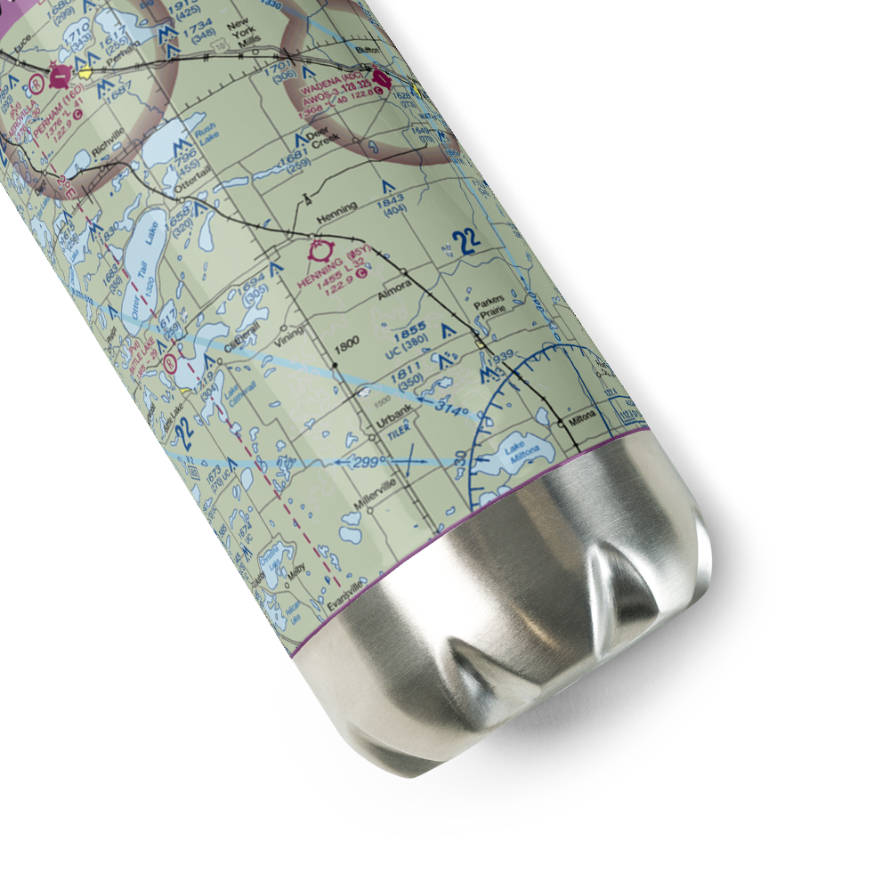 Henning Municipal Airport (05Y) VFR Sectional Water Bottle 