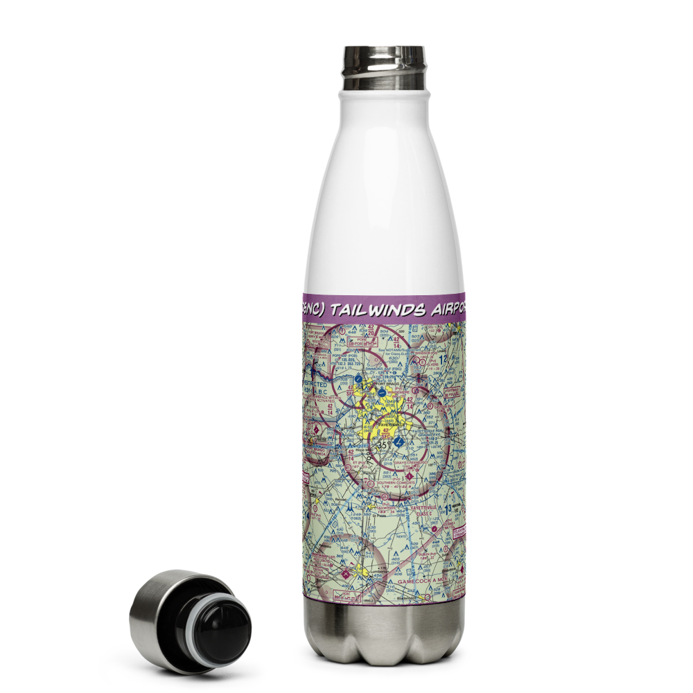 Tailwinds Airport (06NC) VFR Sectional Water Bottle 