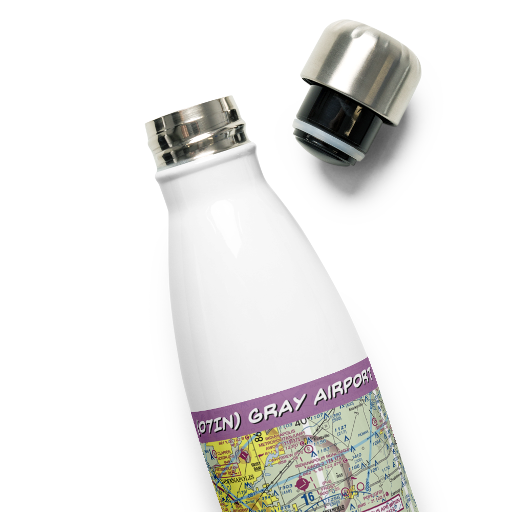Gray Airport (07IN) VFR Sectional Water Bottle 