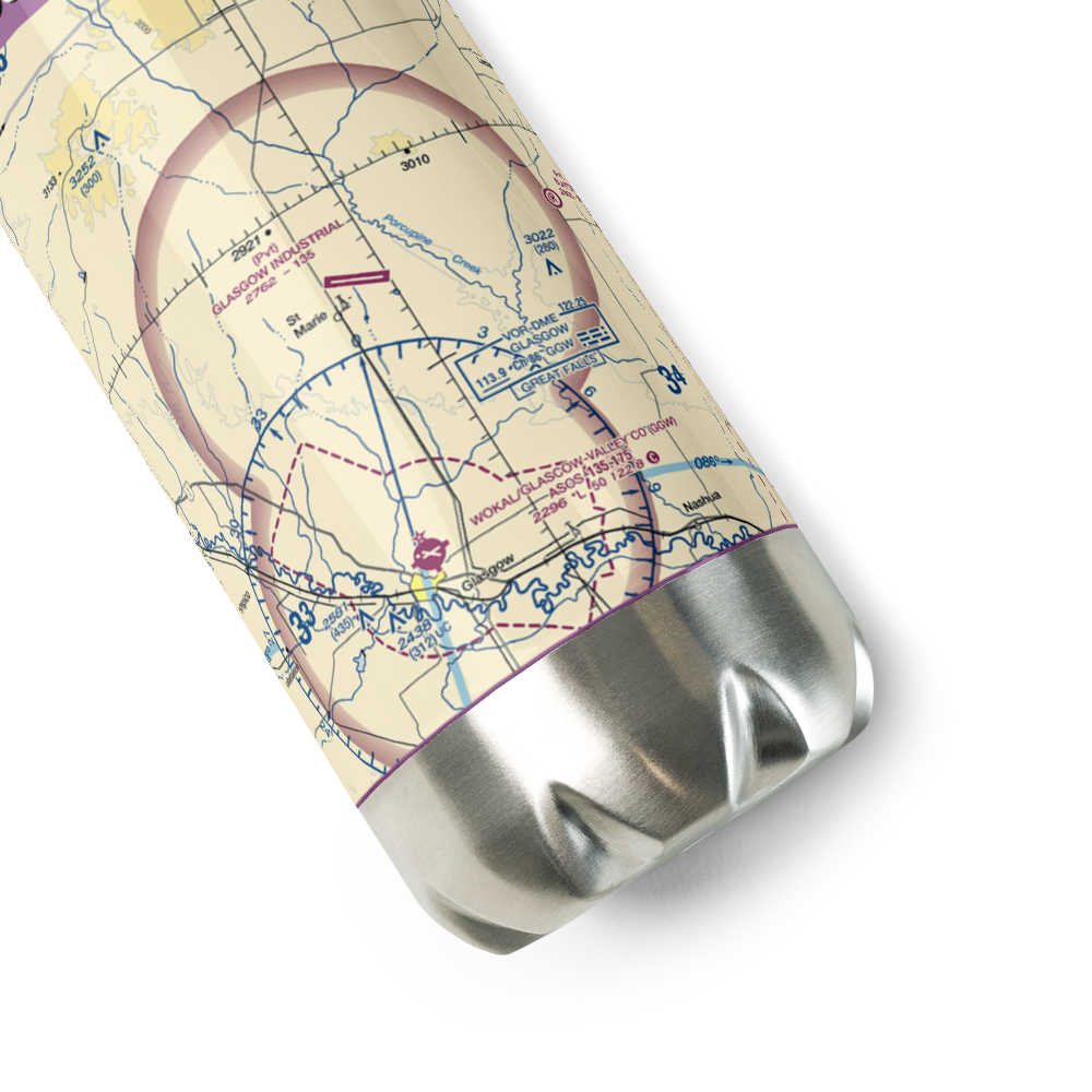 Glasgow Industrial Airport (07MT) VFR Sectional Water Bottle 