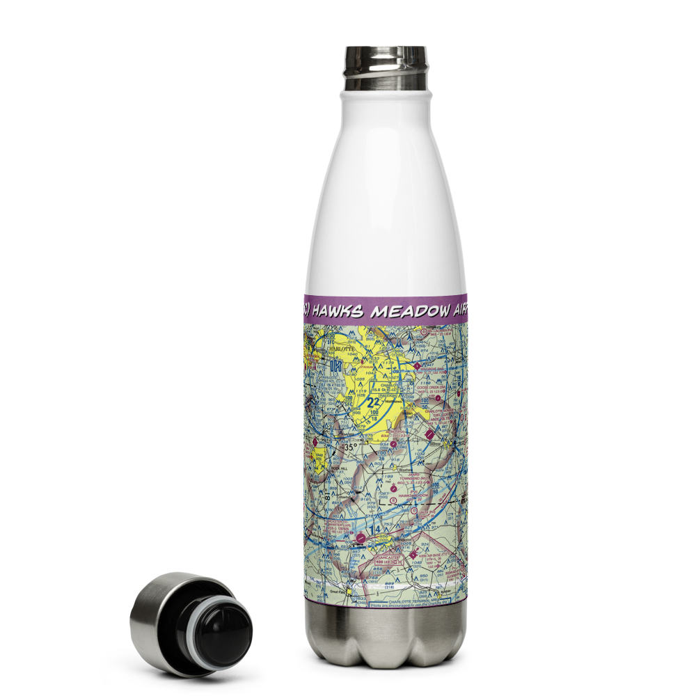 Hawks Meadow Airport (07NC) VFR Sectional Water Bottle 