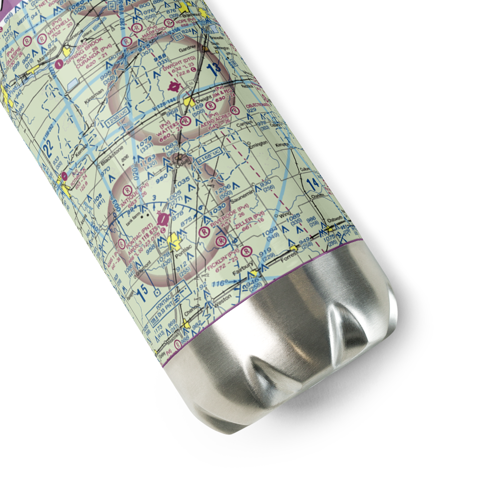 Sauer Airport (08LL) VFR Sectional Water Bottle 