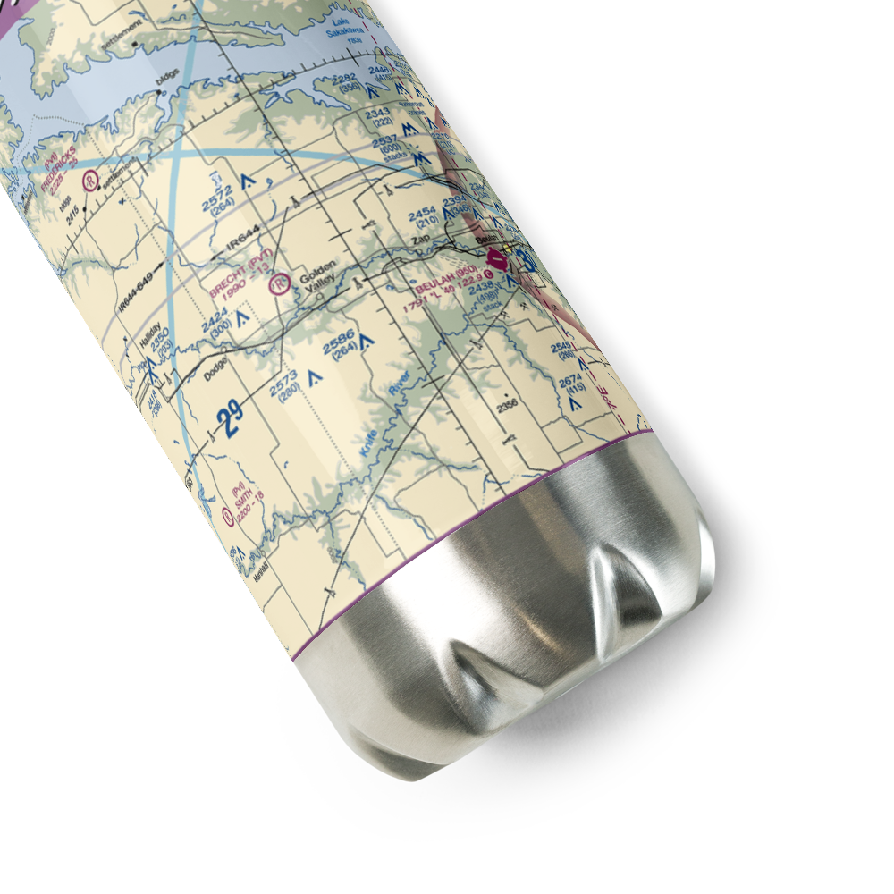 Brecht Strip (08ND) VFR Sectional Water Bottle 