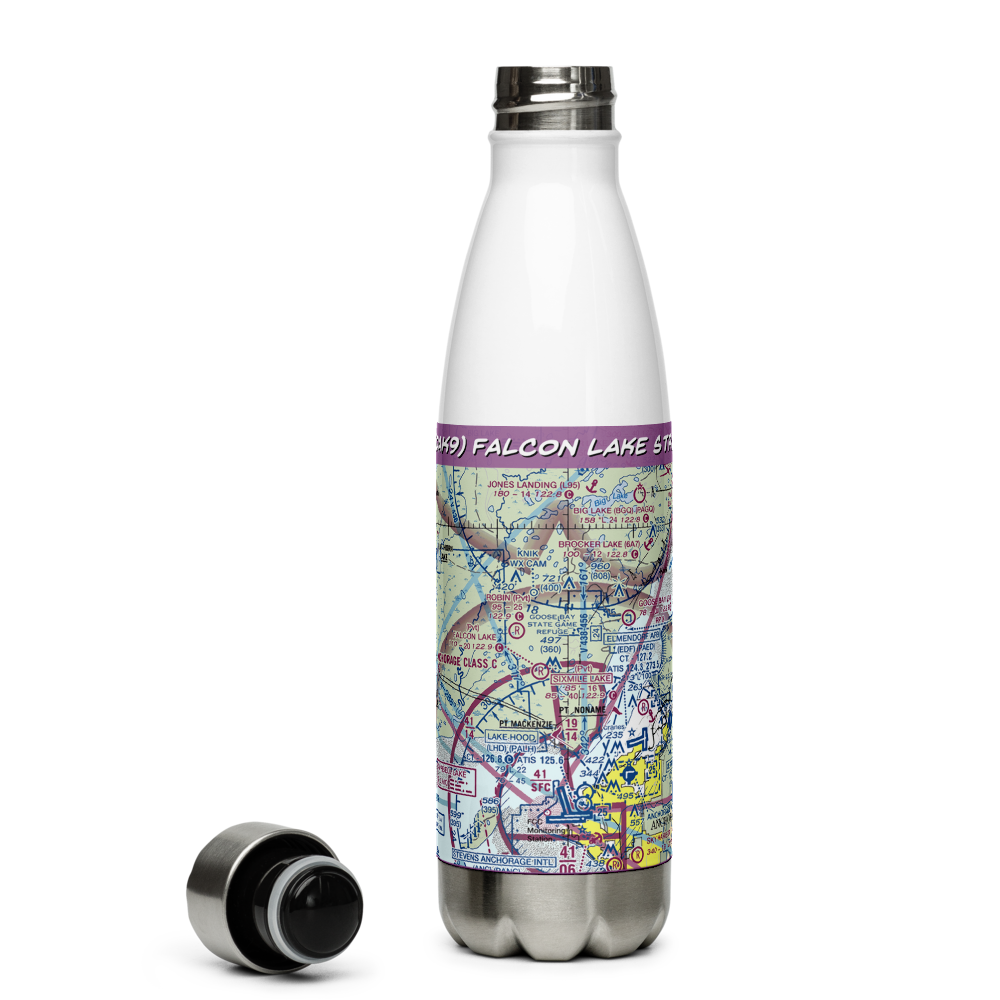 Falcon Lake Strip (0AK9) VFR Sectional Water Bottle 