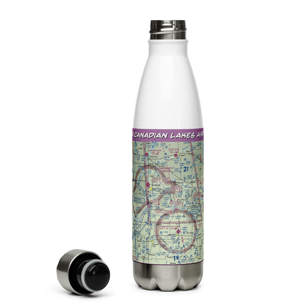 Canadian Lakes Airport (0C5) VFR Sectional Water Bottle 
