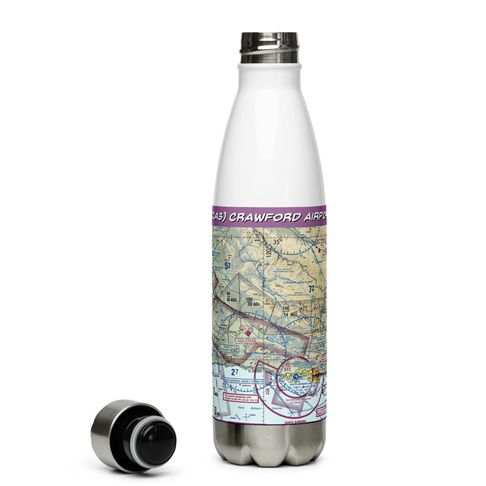 Crawford Airport (0CA3) VFR Sectional Water Bottle 