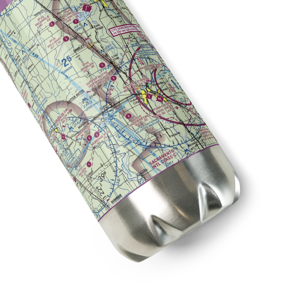 Sutter Butte Dusters Airport (0CN2) VFR Sectional Water Bottle 