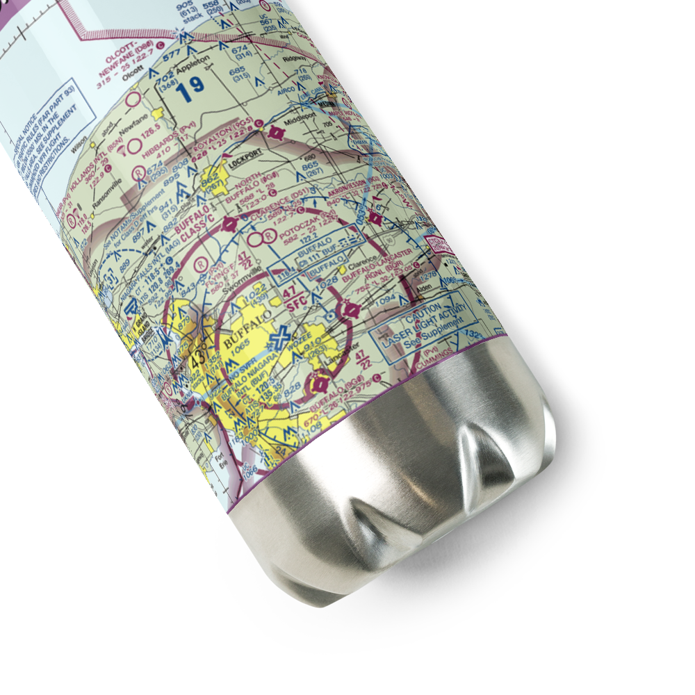 North Buffalo Suburban Airport (0G0) VFR Sectional Water Bottle 