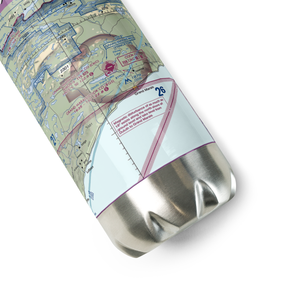 Grand Marais/Cook County Seaplane Base (0G5) VFR Sectional Water Bottle 