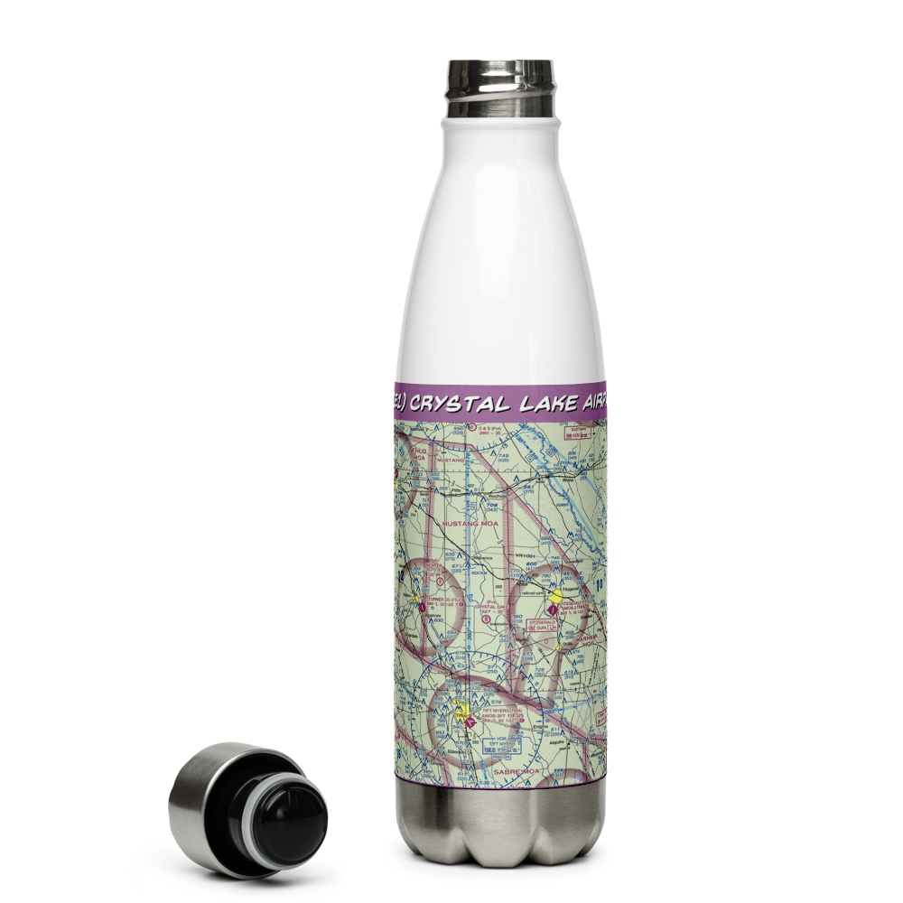 Crystal Lake Airpark (0GE1) VFR Sectional Water Bottle 