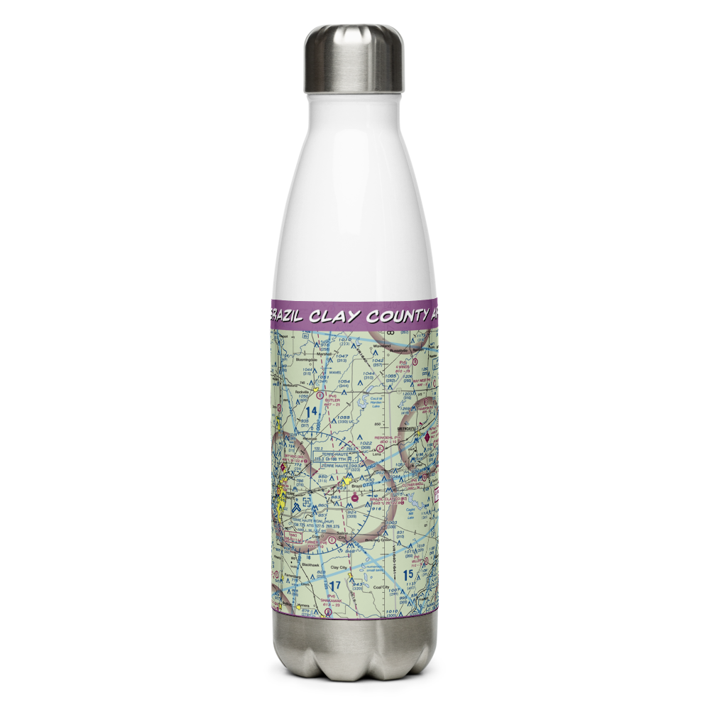 Brazil Clay County Airport (0I2) VFR Sectional Water Bottle 