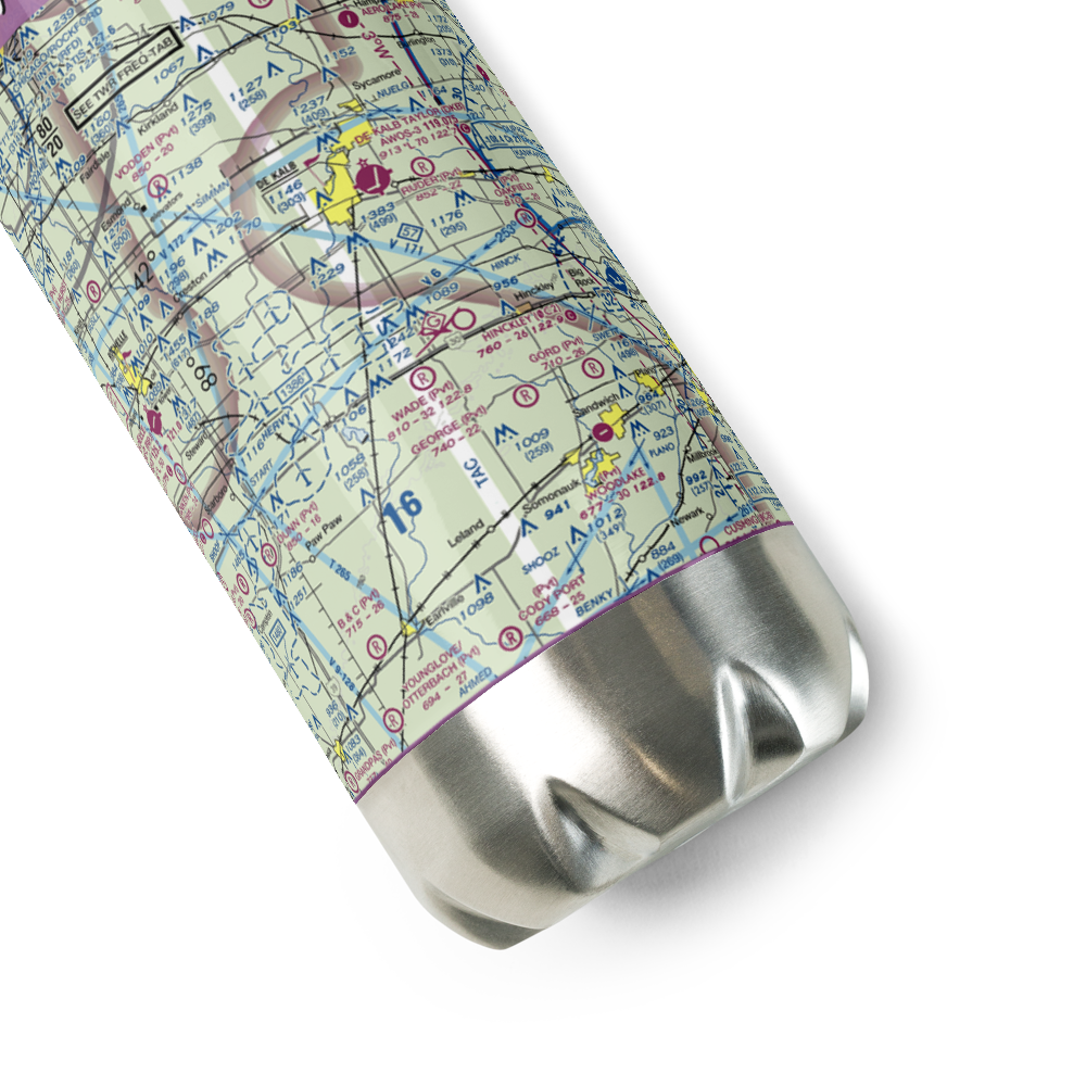 Jack W. Watson Airport (0IL9) VFR Sectional Water Bottle 