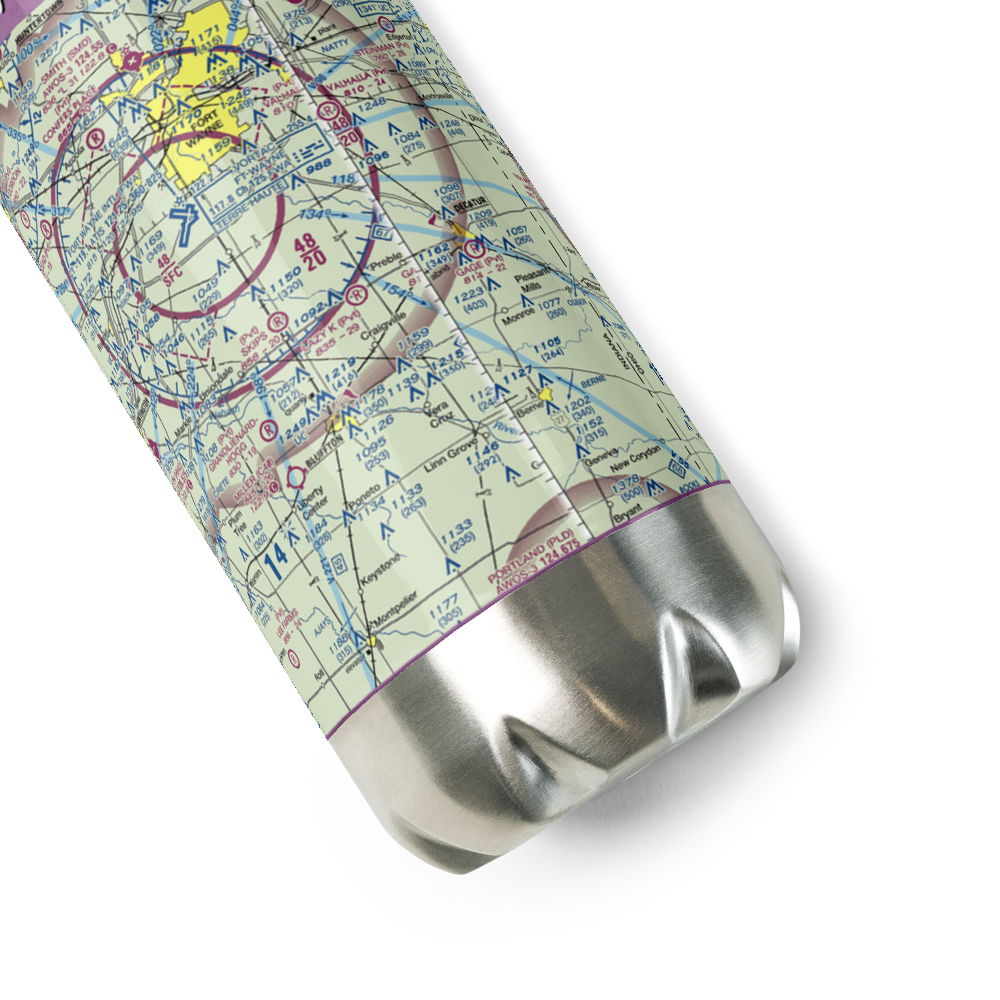 The Lazy K Airport (0IN2) VFR Sectional Water Bottle 
