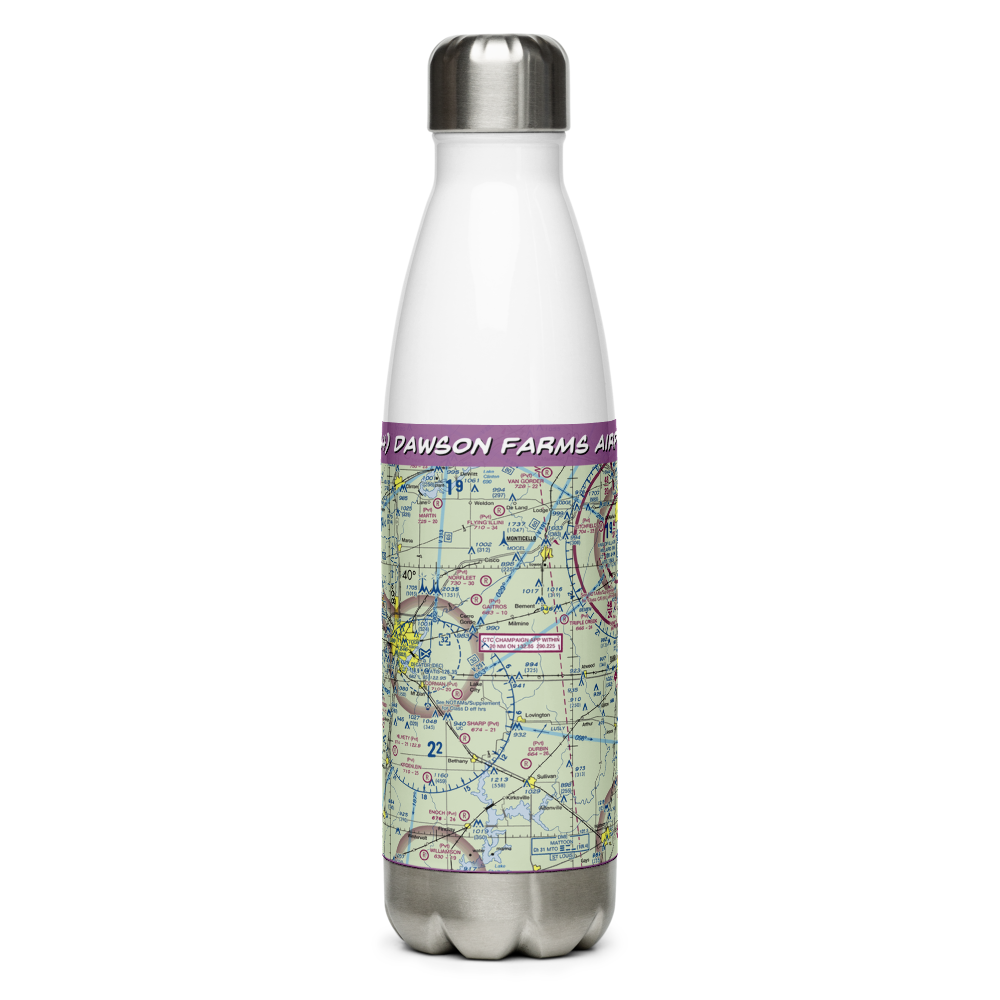 Dawson Farms Airport (0IS4) VFR Sectional Water Bottle 